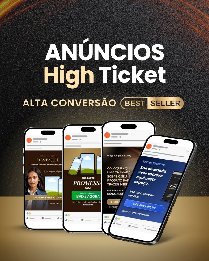 Pack de Criativos para Anúncios High Ticket para MetaAds Instagram Facebook com Prompt IA ChatGPT e Canva Destrave Você Mesmo byMariana