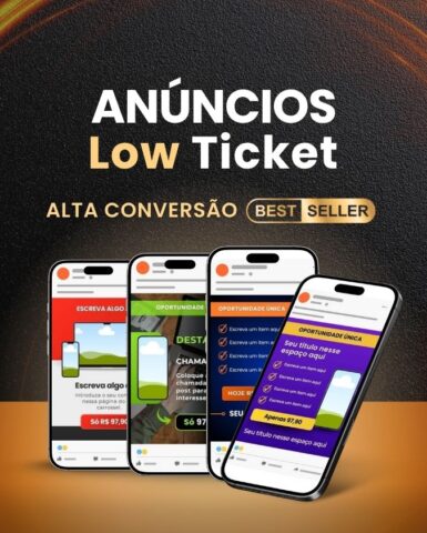 Criativos de Anúncios para Low Ticket Pack no Canva