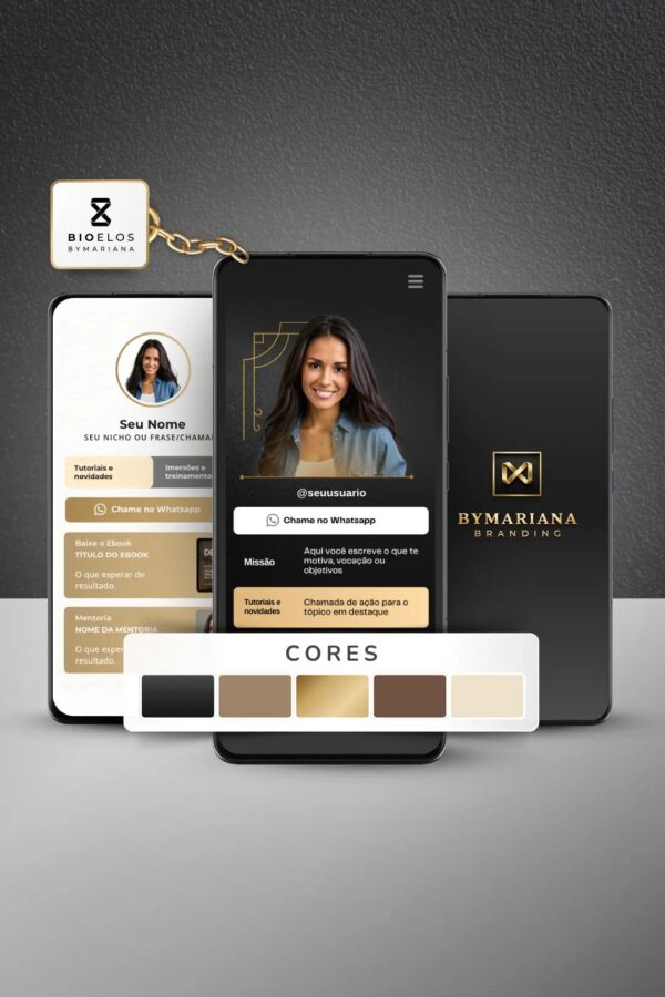 Site Link na Bio do Instagram 100% no Canva Varios Modelos Dourado