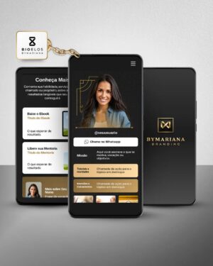 Site Link na Bio do Instagram no Canva Modelo Expert Dourado