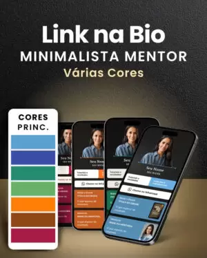 Site Link na Bio do Instagram no Canva Modelo Mentor Minimalista