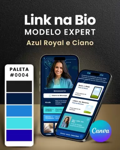 Site Link na Bio do Instagram no Canva Modelo Expert Tech Azul