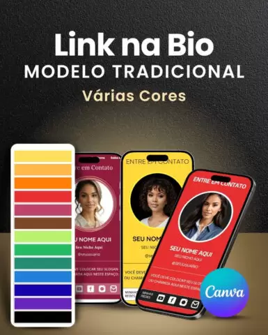 Site Link na Bio do Instagram no Canva Modelo Tradicional