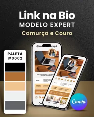 Site Link na Bio do Instagram no Canva Modelo Expert Couro e Marrons