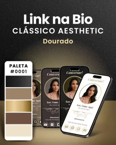 Site Link na Bio do Instagram 100% no Canva Modelo Clássico Dourado