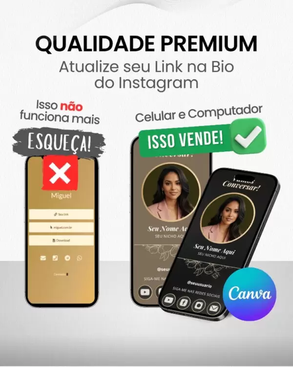 Site Link na Bio para Instagram no Canva
