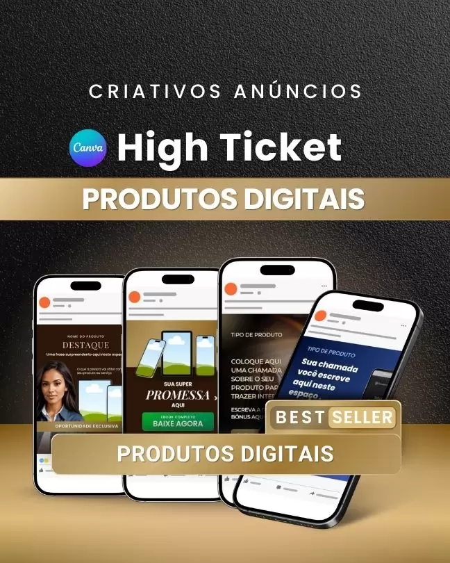 Pack de Criativos para Anúncios High Ticket para MetaAds Instagram Facebook com Prompt IA ChatGPT e Canva Destrave Você Mesmo byMariana