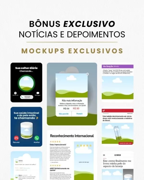 Bônus Criativos no Canva de Anúncios que Vendem Produtos Digitais e Físicos e Dropshipping shopee, amazon e mercado livre com modelo de Noticias e Depoimentos de Clientes UGC