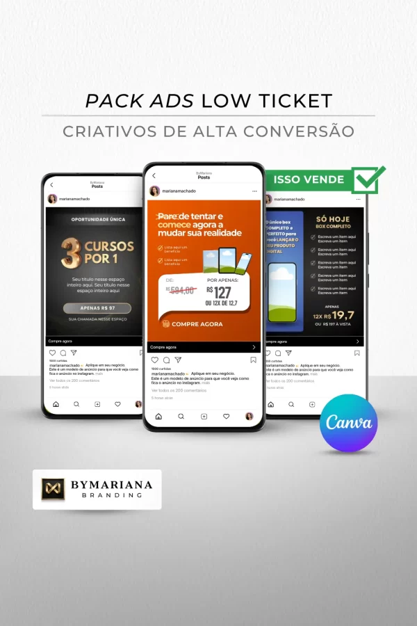 Demonstração Real dos Criativos de Anúncios Premium para Produtos Digitais Low Ticket