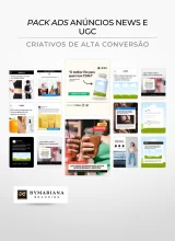 Demonstração do que vem na coleção de Criativos de Anúncios Premium no Formato UGC e News para