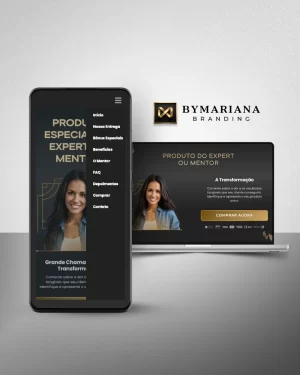 Página de Vendas para Mentor / Coach Premium no Canva Dourado