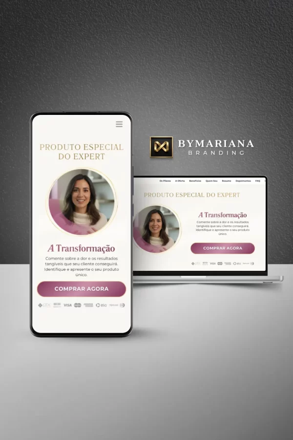 Landing Page Luxo no Canva do Expert — Rosé Nude