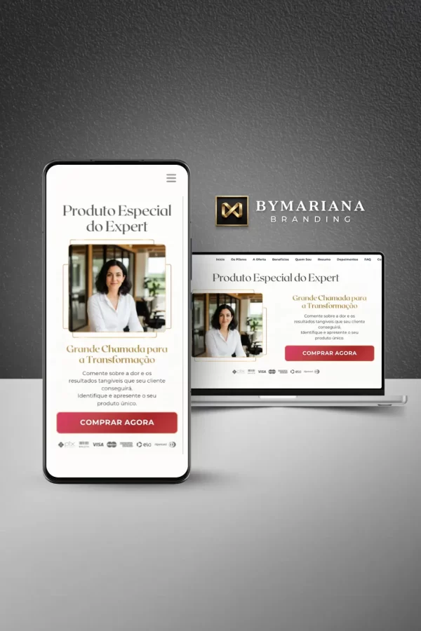 Landing Page Luxo no Canva do Expert — Cherry Crimson