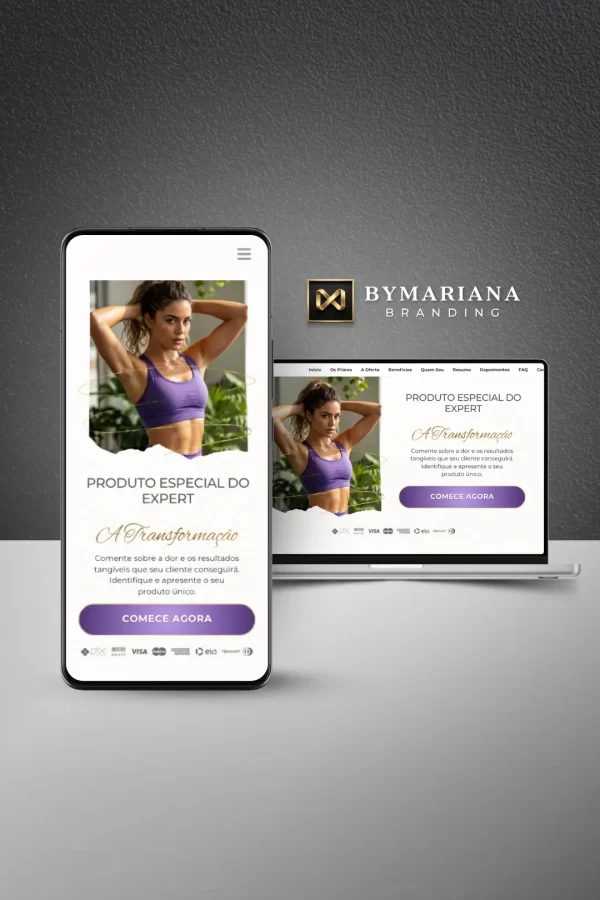 Landing Page Luxo no Canva do Expert — Roxo Ametista
