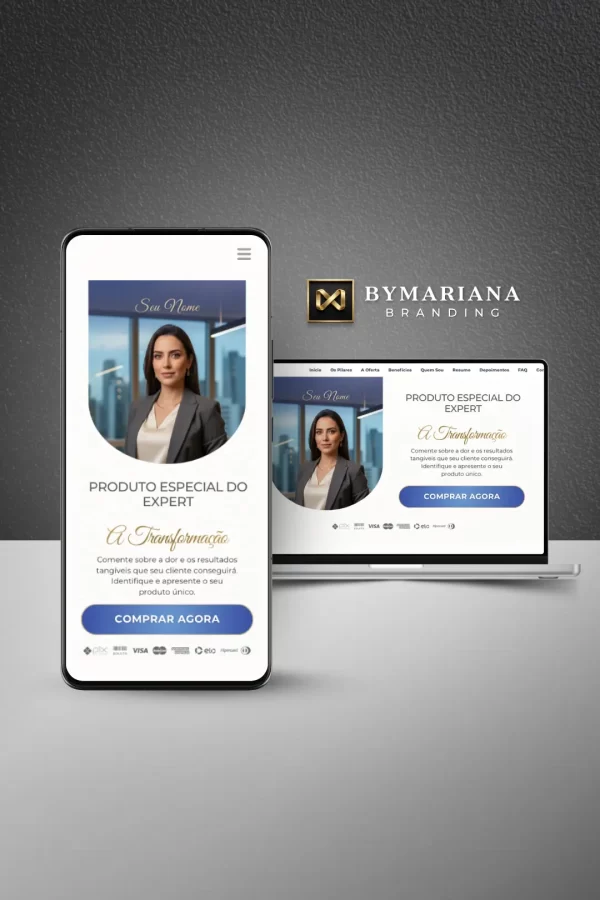 Landing Page Luxo no Canva do Expert — Azul Safira