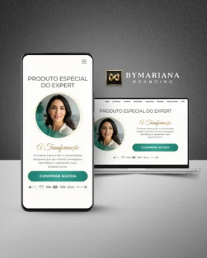 Página de Vendas de Luxo Template Canva Verde Esmeralda
