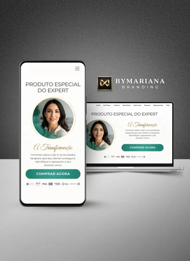 Página de Vendas de Luxo Template Canva Verde Esmeralda