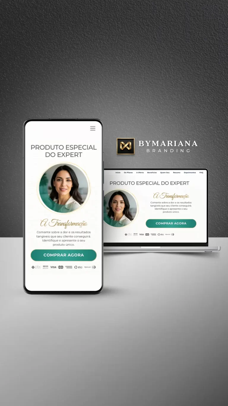 Página de Vendas de Luxo Template Canva Verde Esmeralda