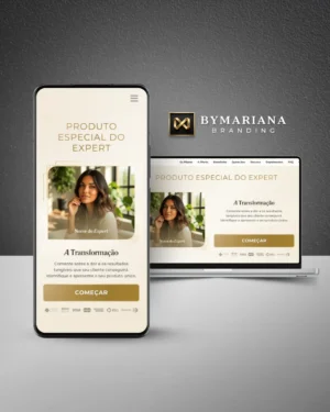 Página de Vendas de Luxo Template Canva Dourado