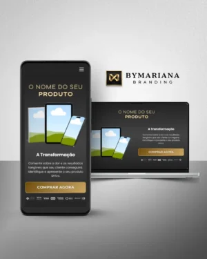 Página de Vendas Produto Digital sem Aparecer Premium no Canva Dourado