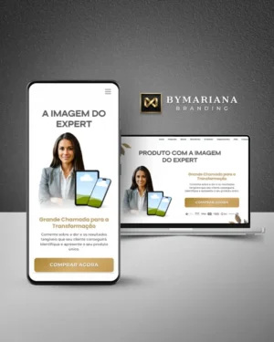 Página de Vendas Produto com Experts no Canva Branca e Dourado