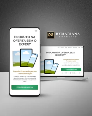 Página de Vendas Produto Digital sem Aparecer Branca e Dourado