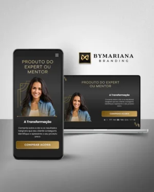 Página de Vendas para Mentor / Coach Premium no Canva Dourado