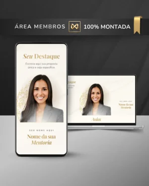 Área de Membros Completa Template Canva Interface Premium — Pérola Gold Nude