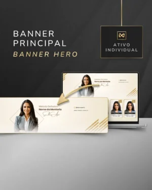 Banner Hero da Área de Membros Template Canva — Pérola Gold Nude
