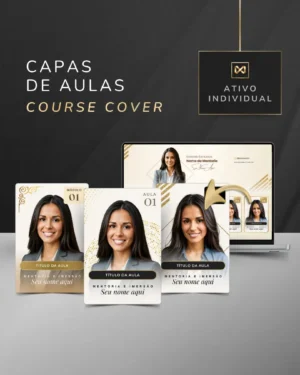 Capa para Aulas e Módulos Template Canva — Pérola Gold Nude