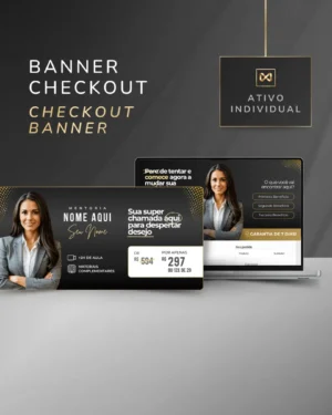 Banner para Página de Checkout de Pagamento Template Canva — Preto Ônix Gold