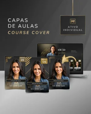 Capa para Aulas e Módulos Template Canva — Preto Ônix Gold