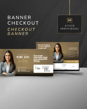 Banner para Página de Checkout de Pagamento Template Canva — Bege Camurça Gold