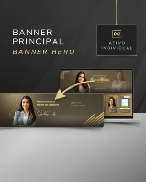 Banner Hero da Área de Membros Template Canva — Bege Camurça Gold