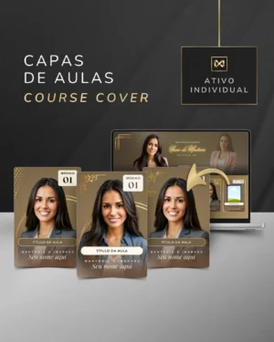 Capa para Aulas e Módulos Template Canva — Bege Camurça Gold