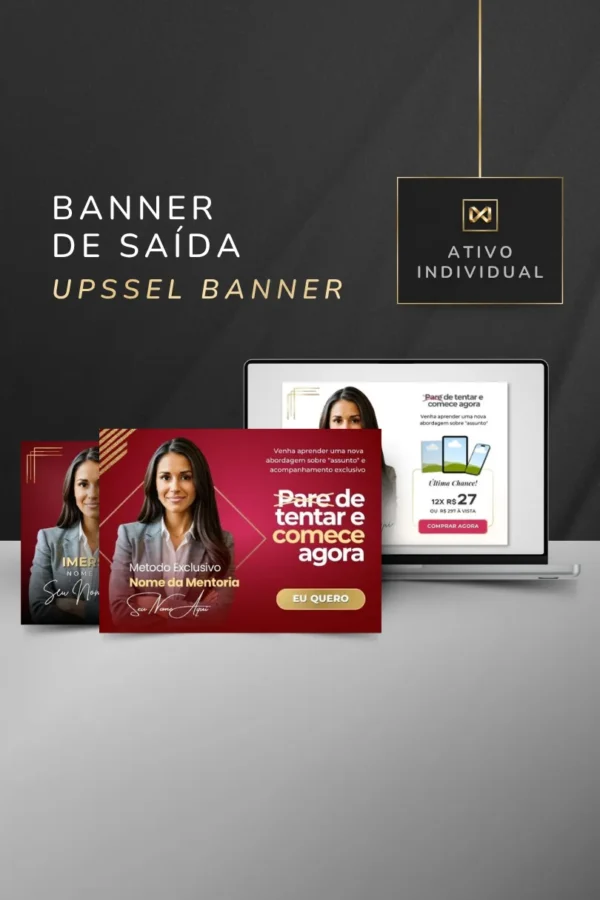 Banner de Saída para Produto Digital Template Canva — Vermelho Cereja