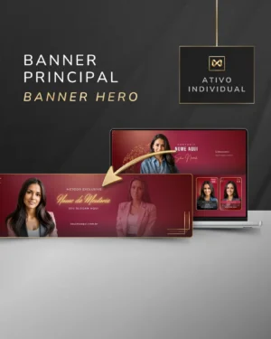 Banner Hero da Área de Membros Template Canva — Vermelho Cereja