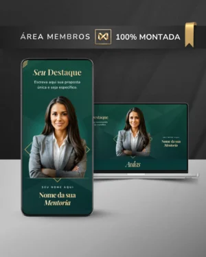 Área de Membros Completa Template Canva Interface Premium — Verde Esmeralda