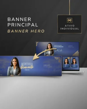 Banner Hero da Área de Membros Template Canva — Azul Safira
