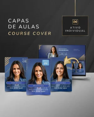 Capa para Aulas e Módulos Template Canva — Azul Safira
