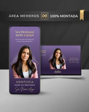 Área de Membros Completa Template Canva Interface Premium — Roxo Ametista