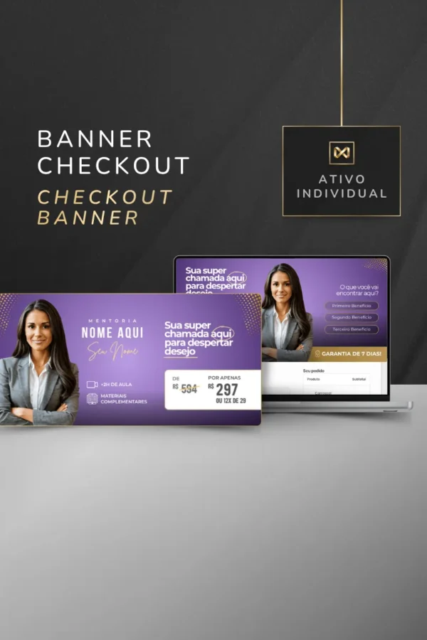 Banner para Página de Checkout de Pagamento Template Canva — Roxo Ametista