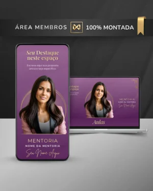 Área de Membros Completa Template Canva Interface Premium — Orquídea Lilás