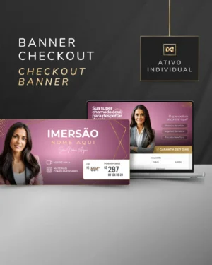 Banner para Página de Checkout de Pagamento Template Canva — Rosa Gold Nude