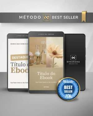 Template Ebook Canva Método Best Seller Capa de Livro Gold Nude