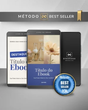 Template Ebook Canva Método Best Seller Capa de Livro Playfair Azul Safira