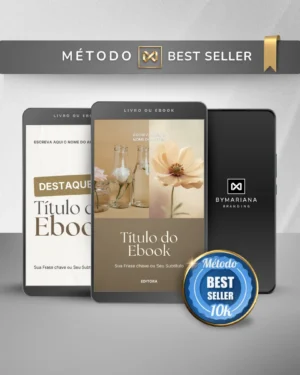 Template Ebook Canva Método Best Seller Capa de Livro Bege Camurça Nude