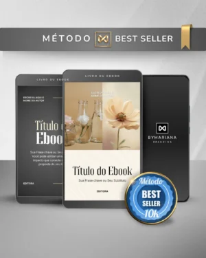 Template Ebook Canva Método Best Seller Capa de Livro Preto Ônix Gold