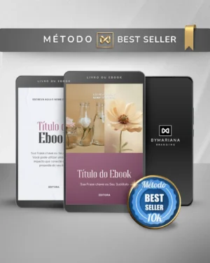 Template Ebook Canva Método Best Seller Capa de Livro Rosa Gold Nude