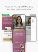 Link na Bio Canva — Modelo Link Commerce Rosa Gold v1 - BioElos